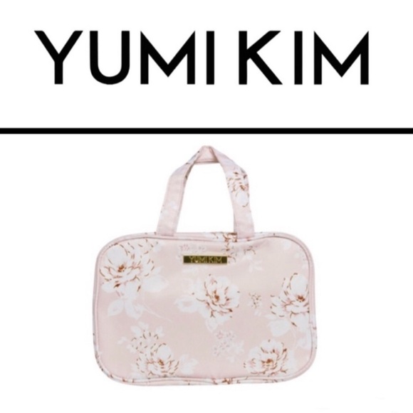 Yumi Kim Cream Cosmetic Bag with Floral Design - Picture 1 of 3